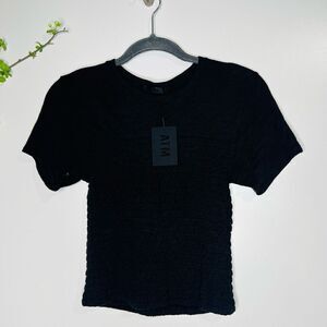 ATM Anthony Thomas Melillo Black Flocked Tee Shirt NWT!